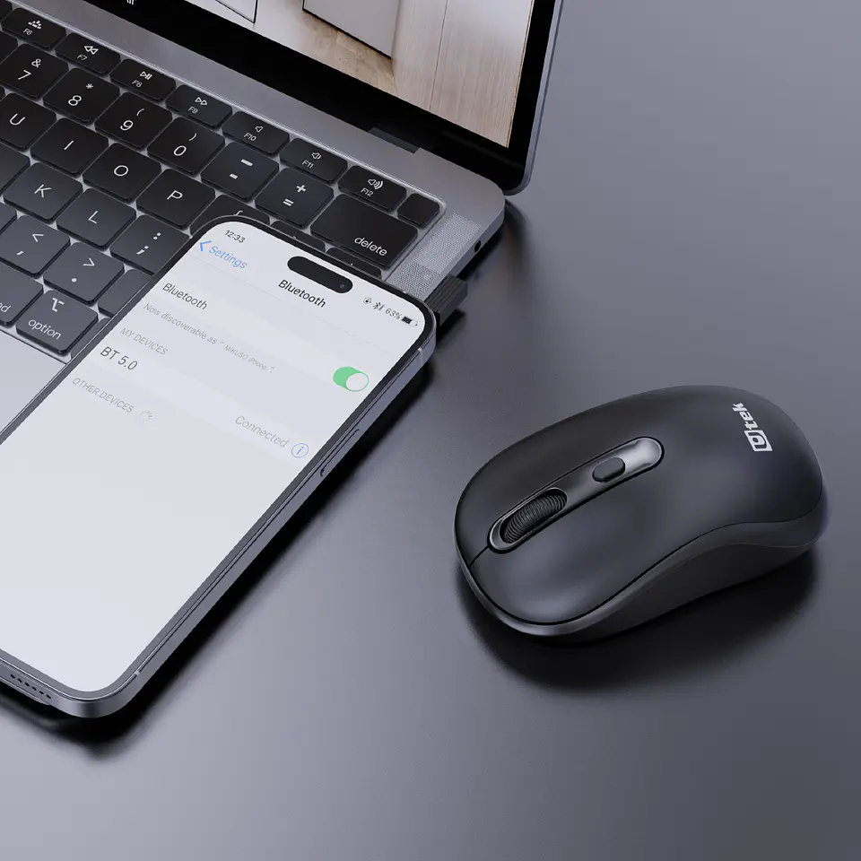 Mouse inalambrico dual 2.4GHZ y Bluetooth silencioso 4