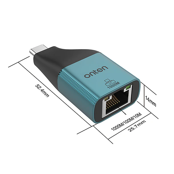 Adaptador tipo c a RJ45 ethernet Gigabyte ONTEN  4