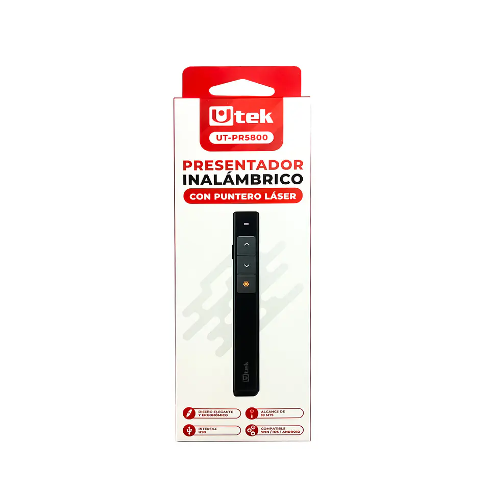 Presentador inalambrico y puntero laser utek UT-PR5800  6