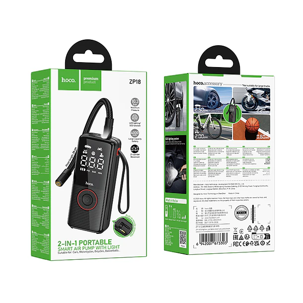 Inflador portatil de neumaticos HOCO ZP18  3