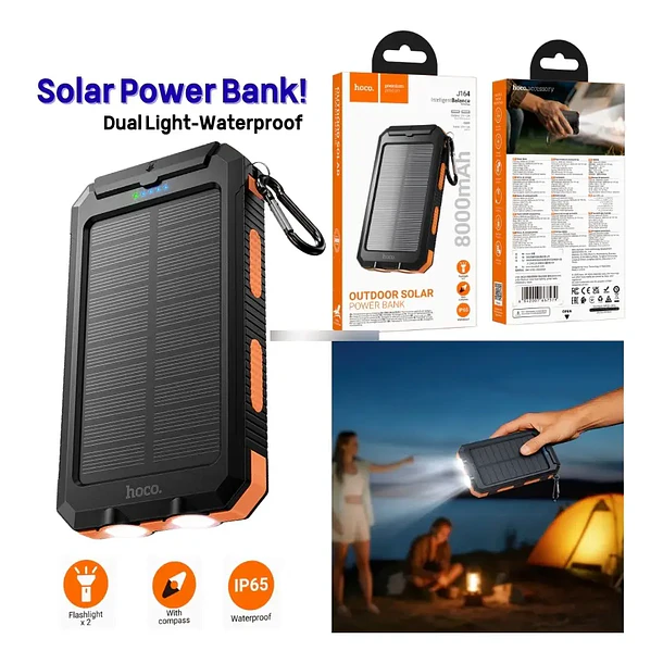 Powerbank solar HOCO J164 8000mAh  5