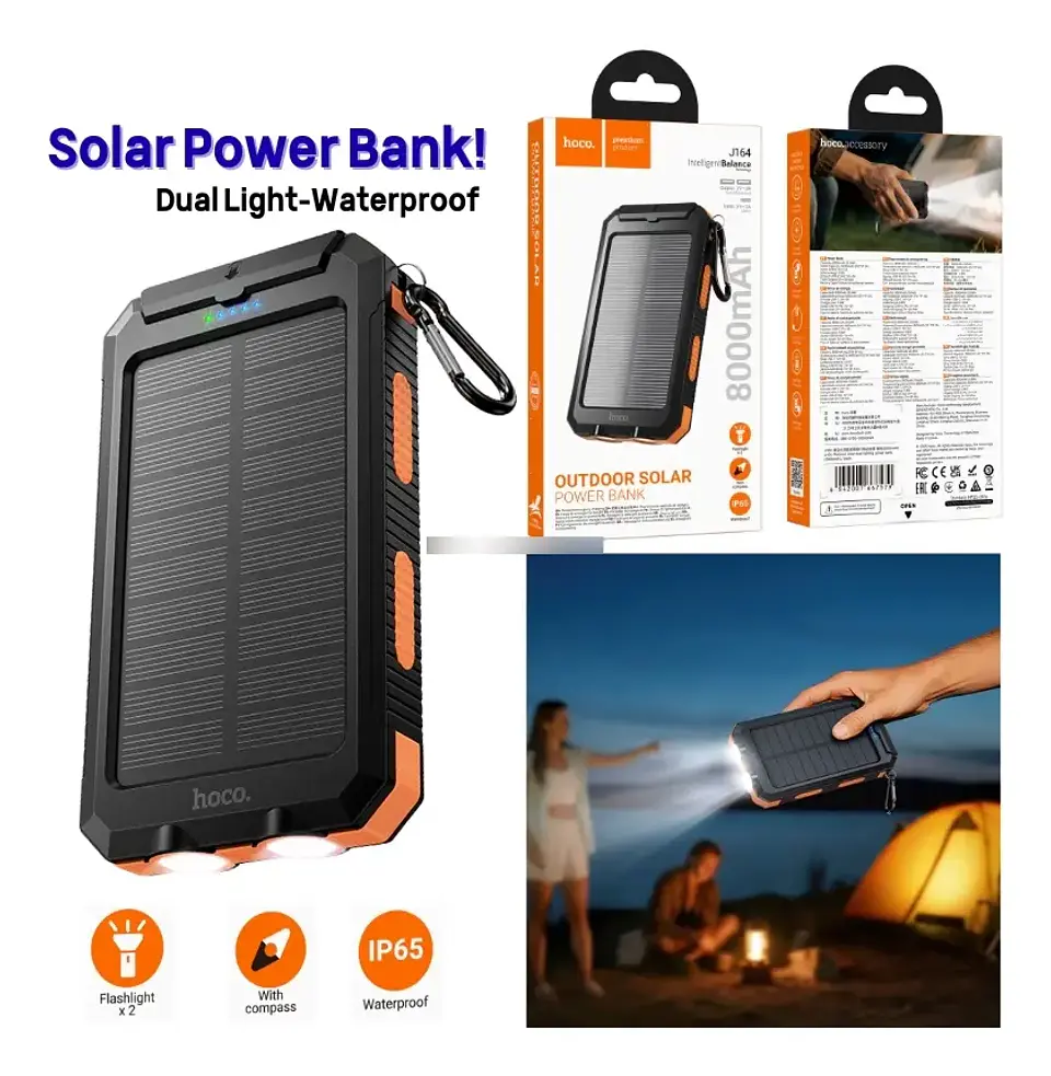 Powerbank solar HOCO J164 8000mAh  5
