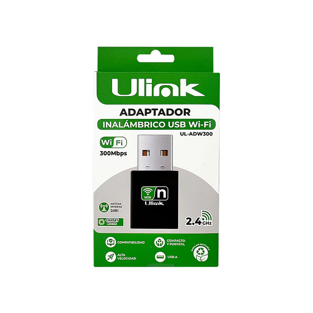 Adaptador USB WIFI  2.4Ghz 300mbps 2