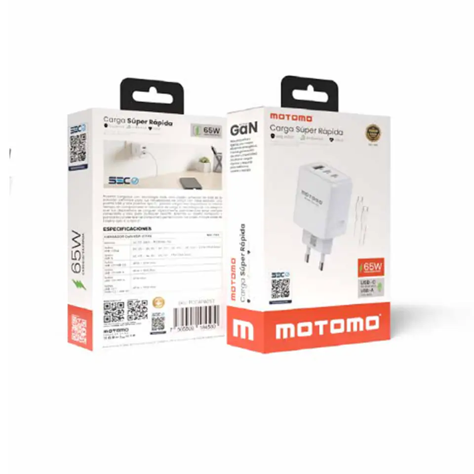 Cargador super rápido 65W 2 USB-C + 1 USB MO-Y65  2