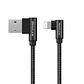 Cable de carga y datos USB a LIGHTNING Trenzado 3.0A Negro en L 1M  - Miniatura 1