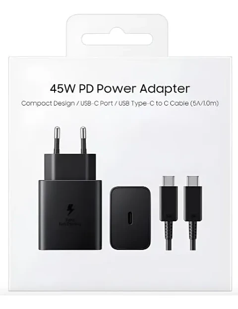 Cargador original Samsumg 45W cable USB-C color negro