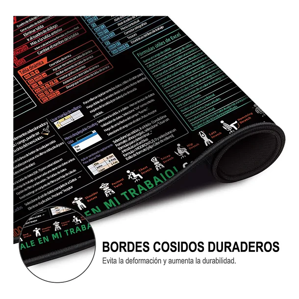 Mouse Pad Gamer 80x30cm Antideslizante Accesos directos. 5