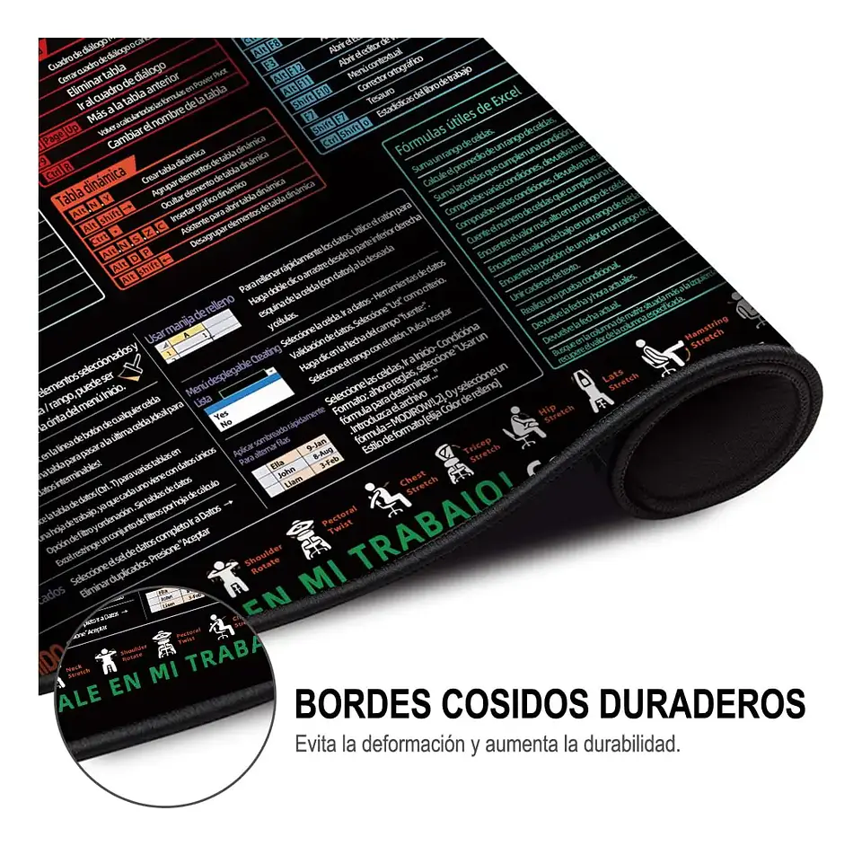 Mouse Pad Gamer 80x30cm Antideslizante Accesos directos. 5