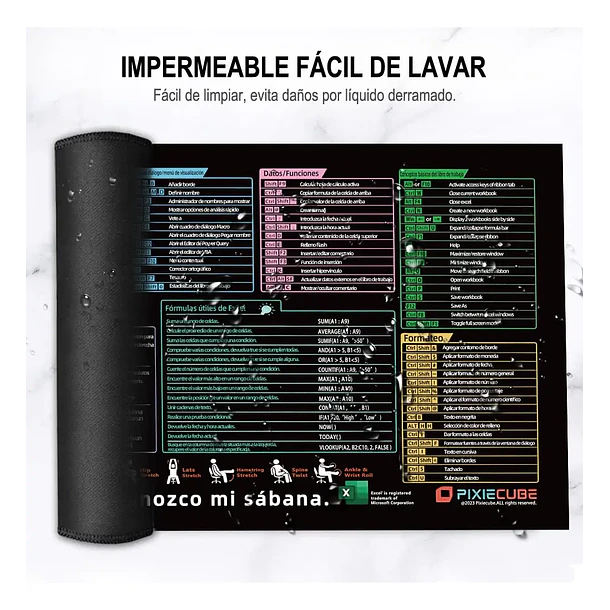 Mouse Pad Gamer 80x30cm Antideslizante Accesos directos. 4