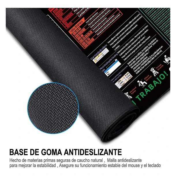Mouse Pad Gamer 80x30cm Antideslizante Accesos directos. 6