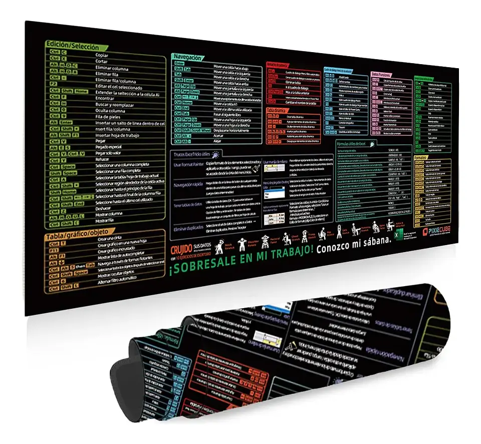 Mouse Pad Gamer 80x30cm Antideslizante Accesos directos. 1