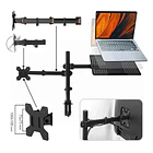 Soporte monitor y notebook brazo articulado escritorio negro 2
