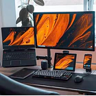 Soporte monitor y notebook brazo articulado escritorio negro 4