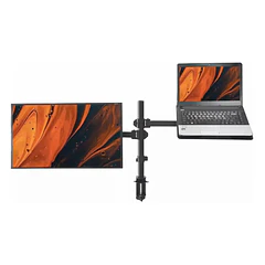 Soporte monitor y notebook brazo articulado escritorio negro