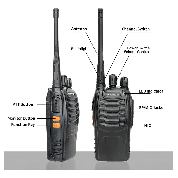 Walkie-talkie Baofeng Walkie-talkie BF 888S de 2 radios y frecuencia UHF - negro 2