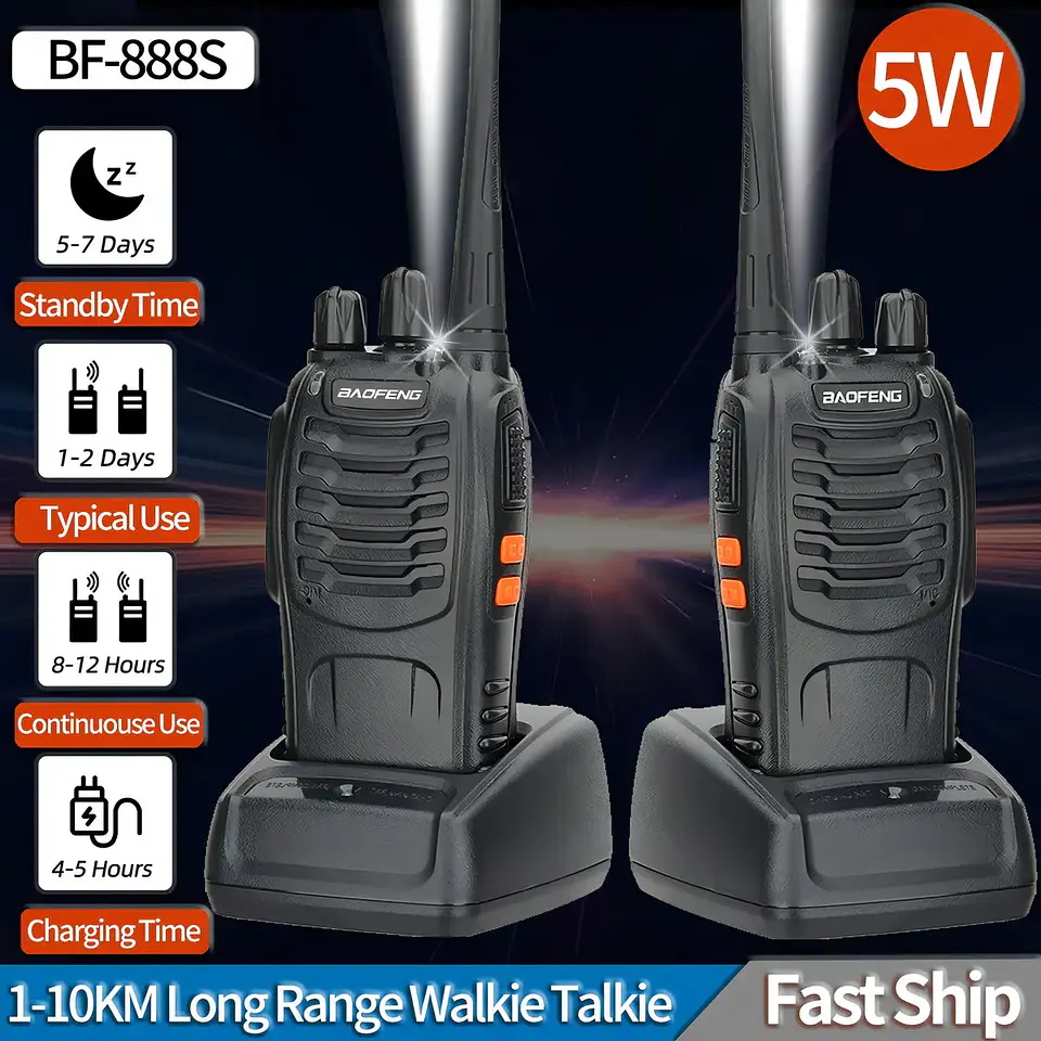 Walkie-talkie Baofeng Walkie-talkie BF 888S de 2 radios y frecuencia UHF - negro 3