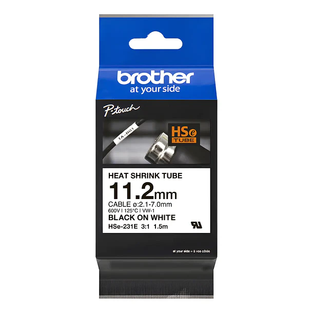 Brother cinta rotuladora termocontraible 8.8 mm HSE231E Black  2