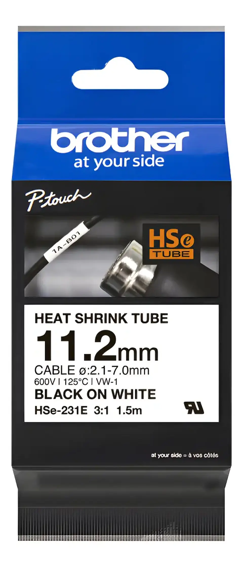 Brother cinta rotuladora termocontraible 8.8 mm HSE231E Black  2
