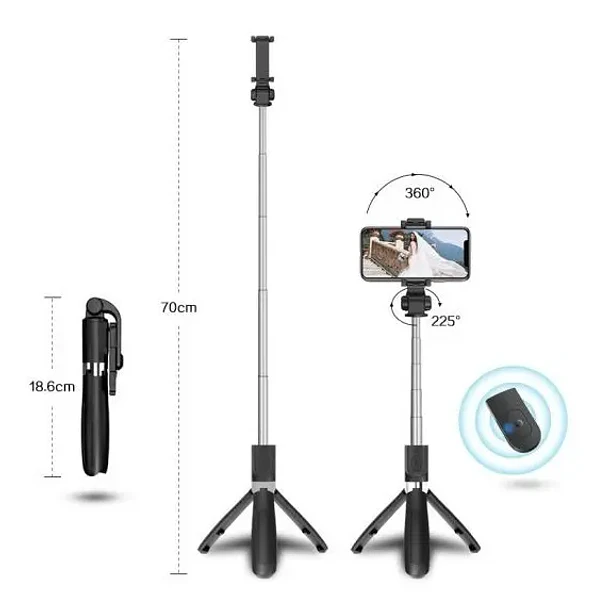 Bastón selfie multifunción stick disparador BT S03 2