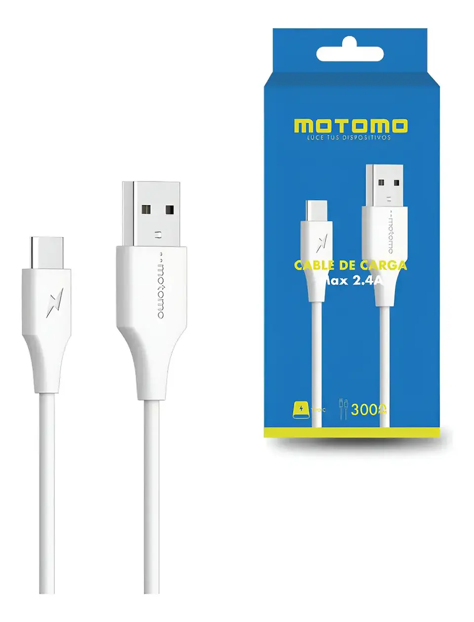 Cable de carga y datos USB-C 2.4A MO-MAX 1 metro 2