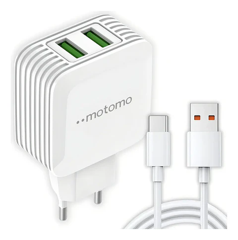 Cargador de pared USB-C 12W doble USB + cable MO-0