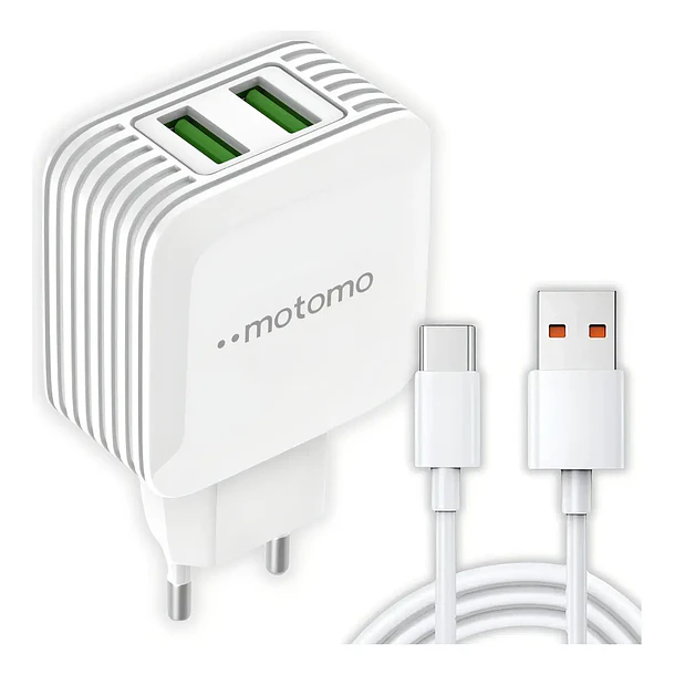 Cargador de pared USB-C 12W doble USB + cable MO-0