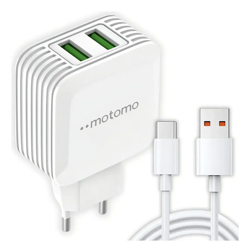 Cargador de pared USB-C 12W doble USB + cable MO-0 1