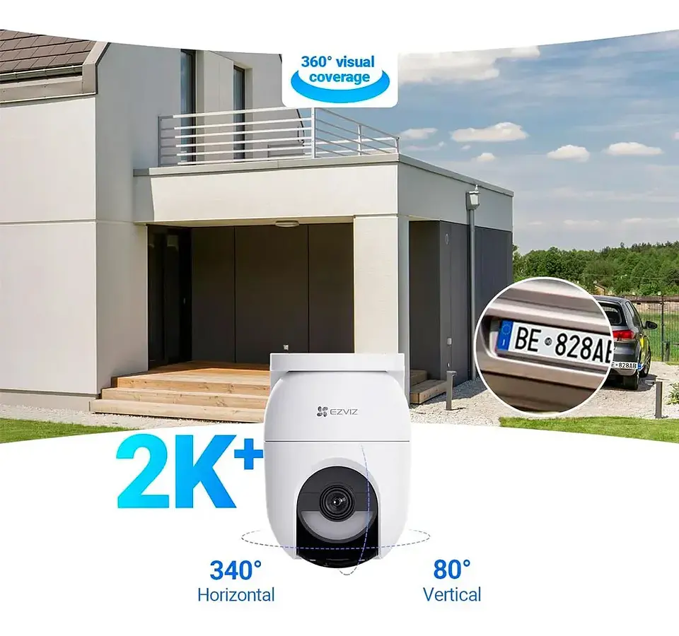 Camara inteligente EZVIZ 2K CB8C 4mp exterior con panel solar  2