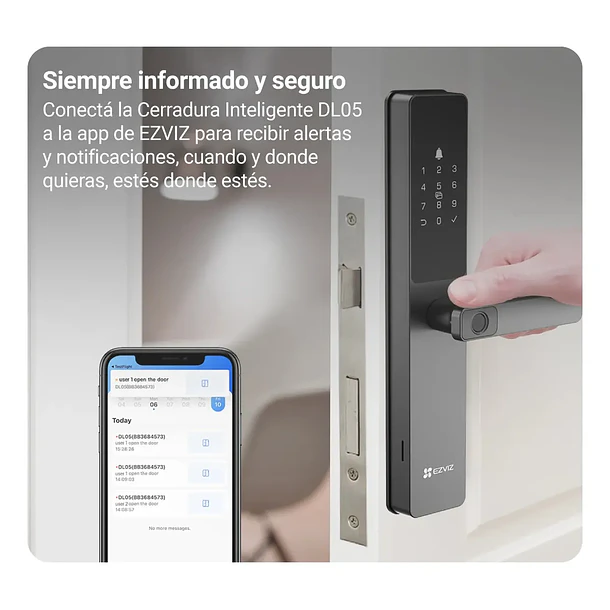 Cerradura inteligente EZVIZ DL05 WIFI con huella dactilar  3