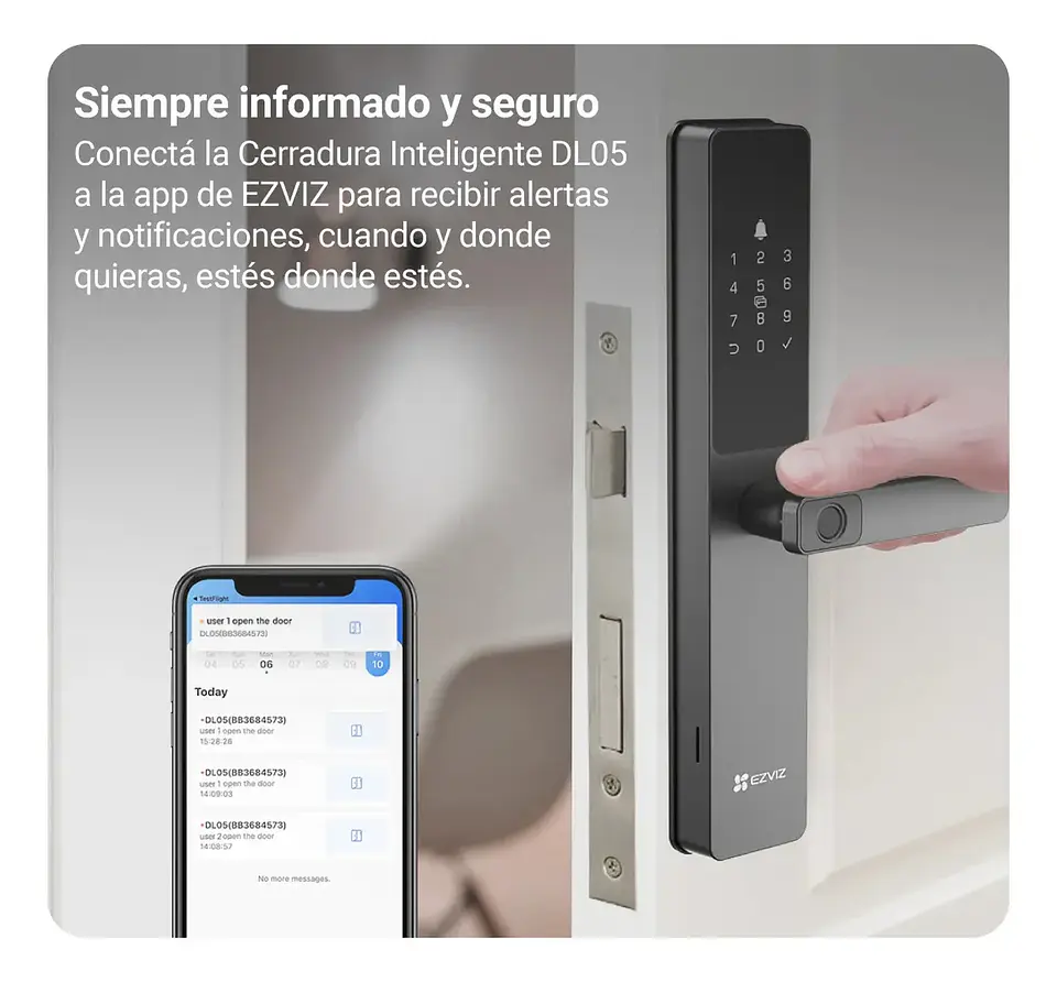 Cerradura inteligente EZVIZ DL05 WIFI con huella dactilar  3