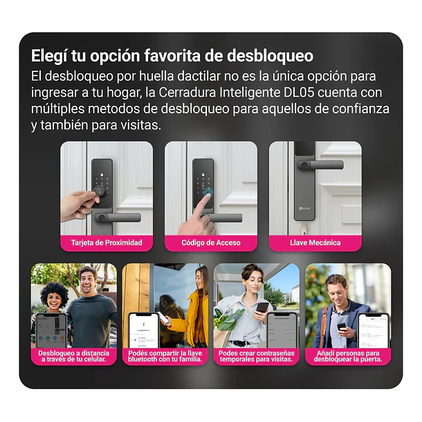 Cerradura inteligente EZVIZ DL05 WIFI con huella dactilar  4