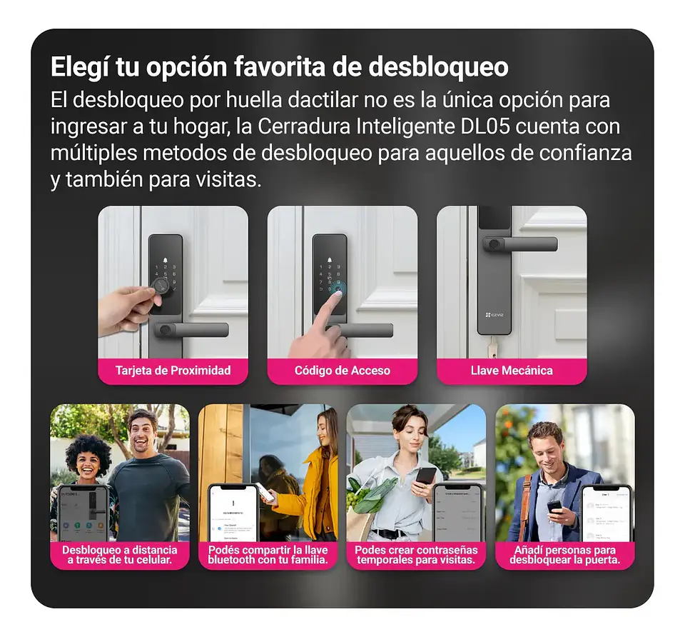 Cerradura inteligente EZVIZ DL05 WIFI con huella dactilar  4