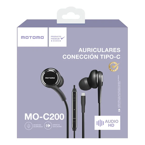 Audifonos con cable manos libres USB-C C200 2