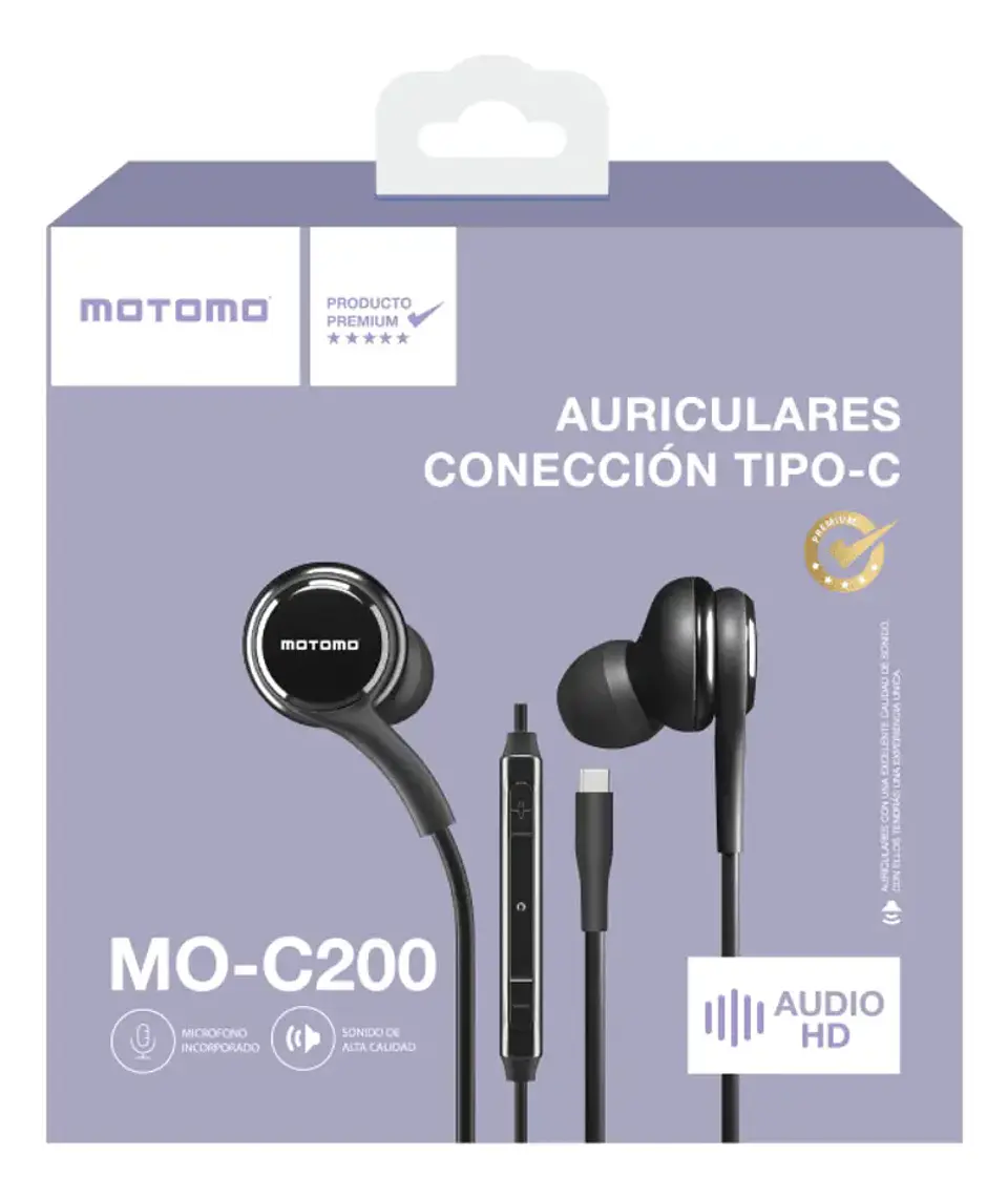 Audifonos con cable manos libres USB-C C200 2