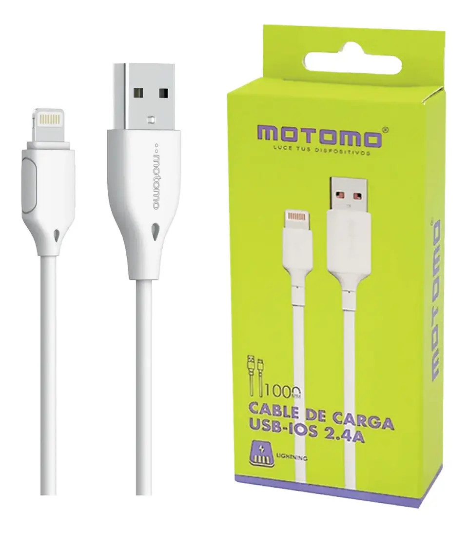 Cable de carga y datos 2.4A IPHONE USB motomo 1