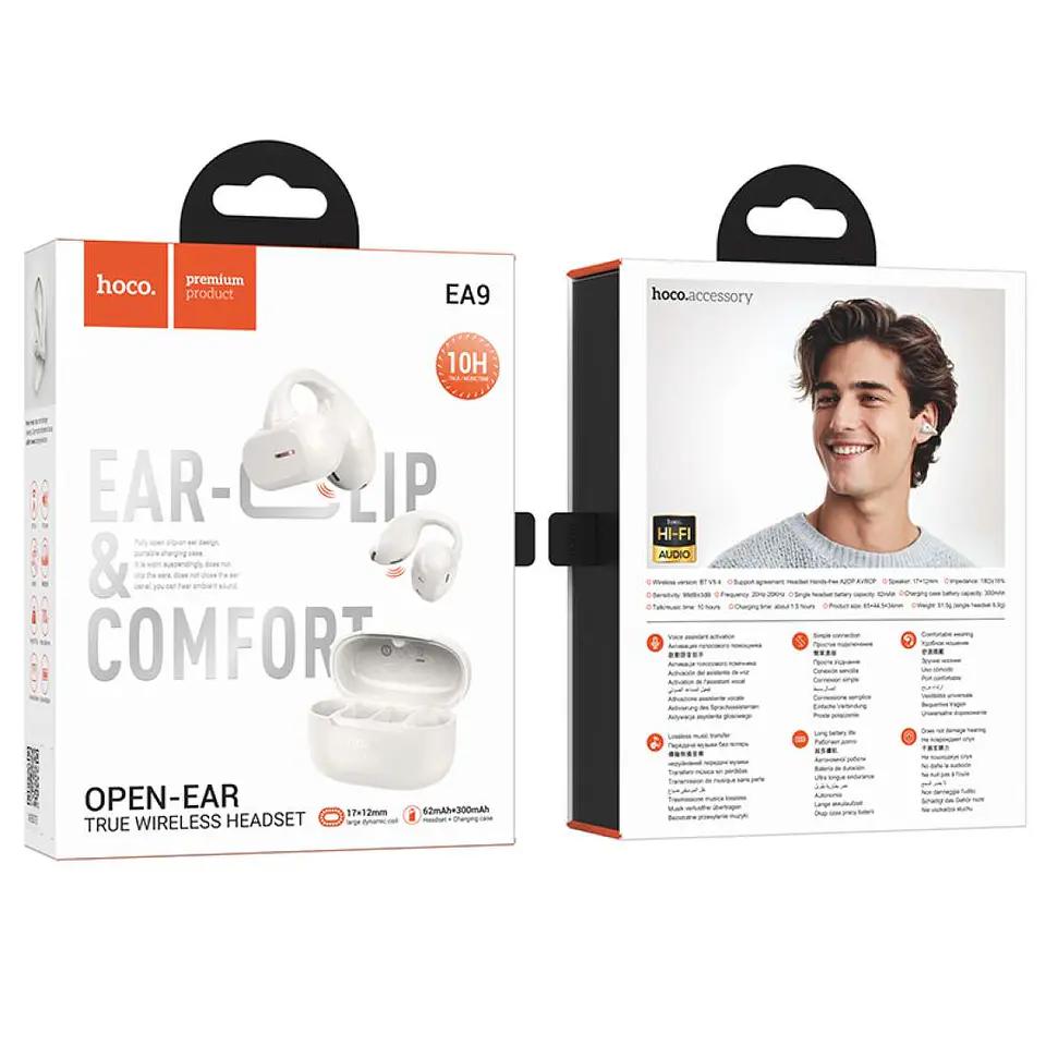 Audífonos Bluetooth Open Ear Hoco Ea8 True Wireless Blanco 2