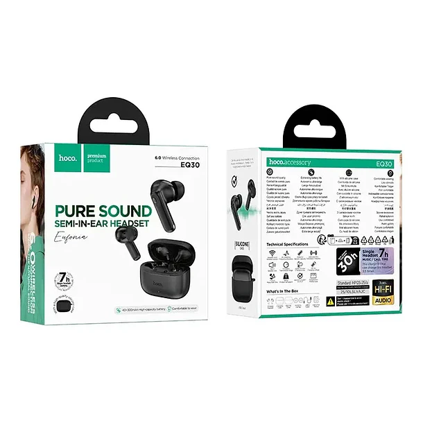 Audifonos bluetooth HOCO EQ30 Negro 3