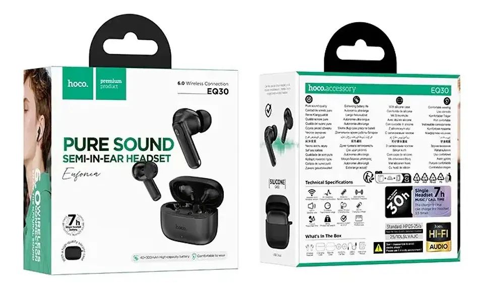 Audifonos bluetooth HOCO EQ30 Negro 3