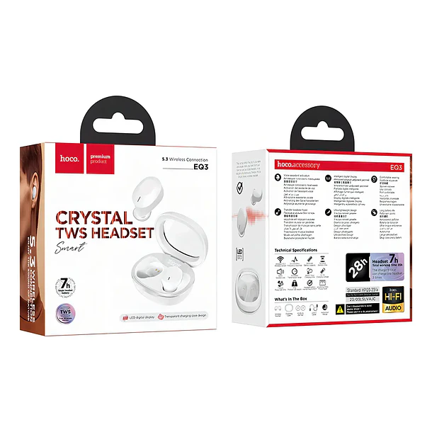 Audifonos bluetooth HOCO EQ3 Blanco  3