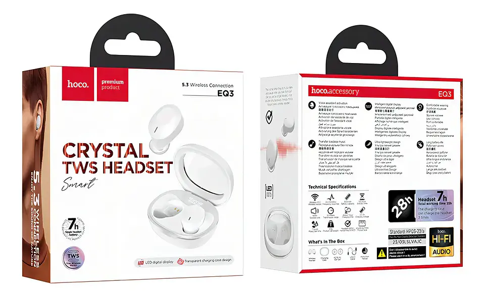 Audifonos bluetooth HOCO EQ3 Blanco  3