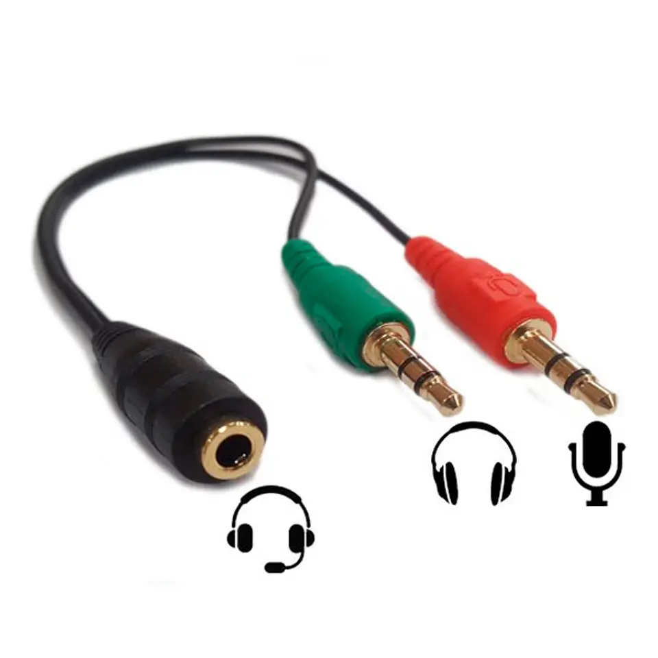 Cable de audio 3,5mm hembra a 2 plug 3,5mm macho 2