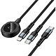Cargador HOCO CW64 3 EN 1, USB-C a smartwatch, USB-C y IPHONE