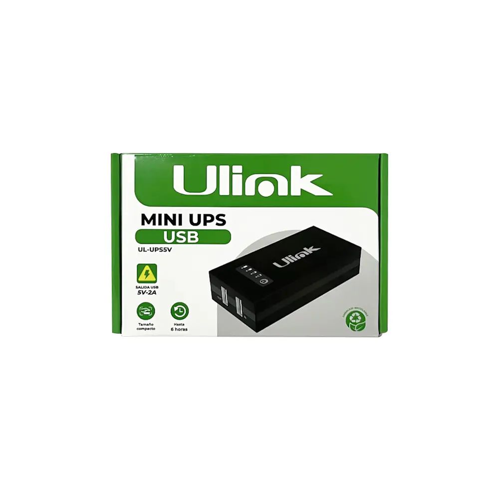 Mini UPS de 5200mah con puerto USB 5V/2A UL-UPS5V  3