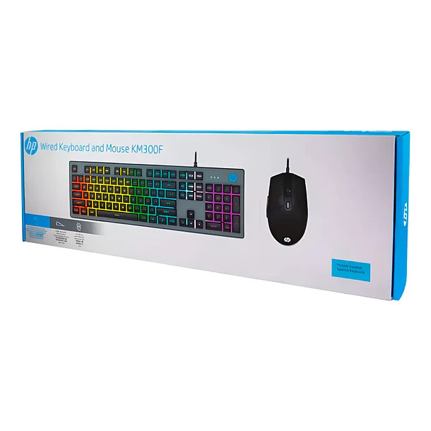 Kit teclado + mouse gamer HP KN300F RGB  4