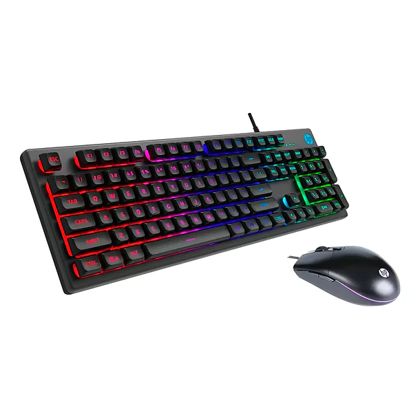 Kit teclado + mouse gamer HP KN300F RGB  2