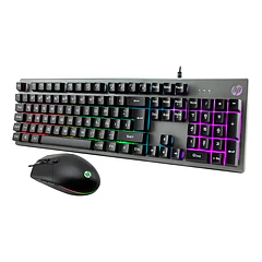Kit teclado + mouse gamer HP KN300F RGB 