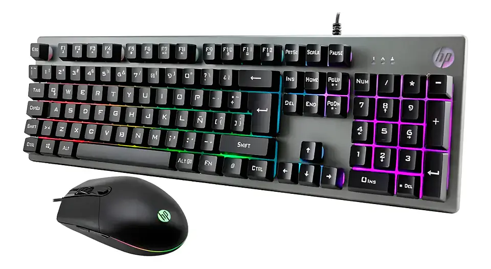 Kit teclado + mouse gamer HP KN300F RGB  1
