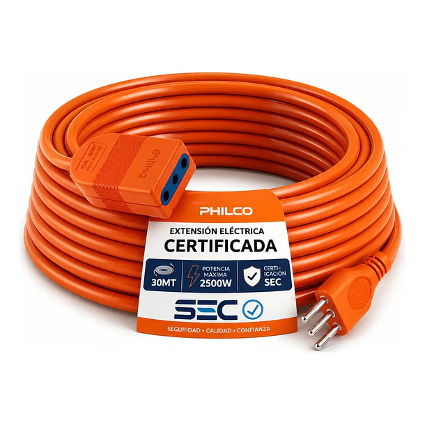 Extension electrica macho-hembra naranja PHILCO 10M  2