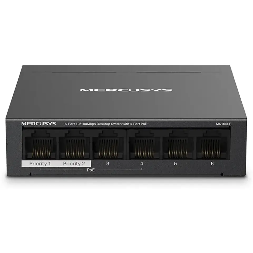 Switch 6 puertos 10/100 mbps desktop 4-port POE+ 40W  1