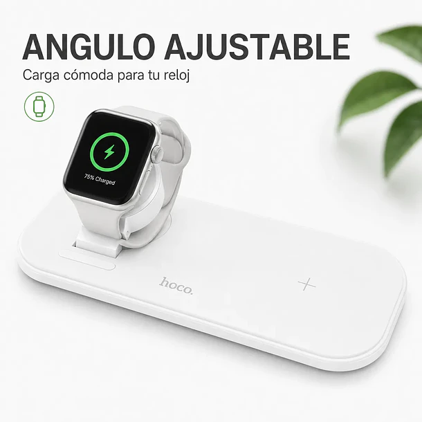 Base de carga 3 en 1 android / apple cw65 blanca 2